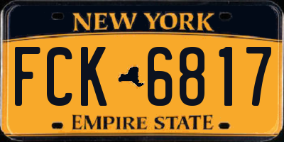 NY license plate FCK6817