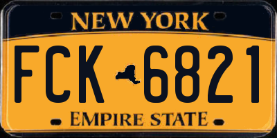 NY license plate FCK6821