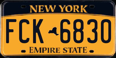 NY license plate FCK6830