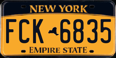 NY license plate FCK6835