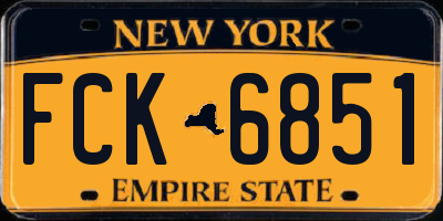 NY license plate FCK6851
