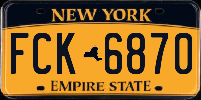 NY license plate FCK6870