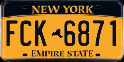NY license plate FCK6871