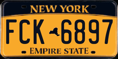 NY license plate FCK6897
