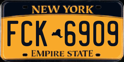 NY license plate FCK6909