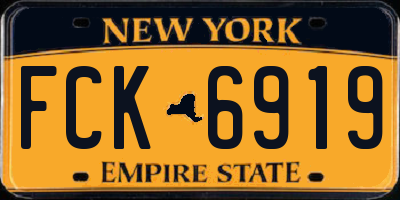 NY license plate FCK6919