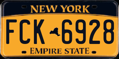 NY license plate FCK6928
