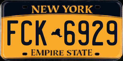 NY license plate FCK6929