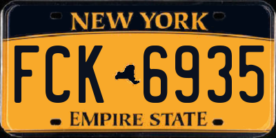 NY license plate FCK6935