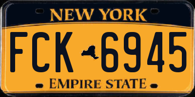 NY license plate FCK6945