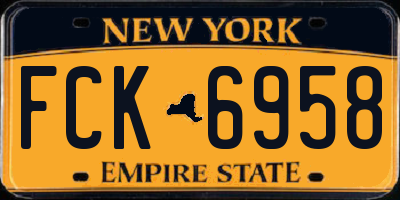 NY license plate FCK6958