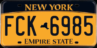 NY license plate FCK6985