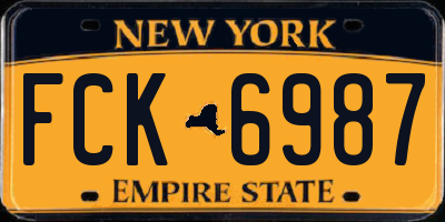 NY license plate FCK6987
