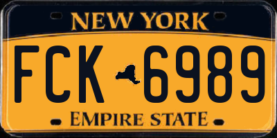 NY license plate FCK6989