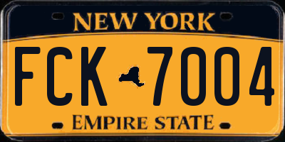 NY license plate FCK7004