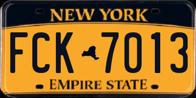 NY license plate FCK7013