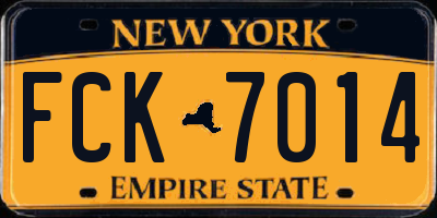 NY license plate FCK7014