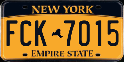 NY license plate FCK7015