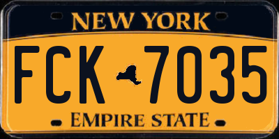 NY license plate FCK7035