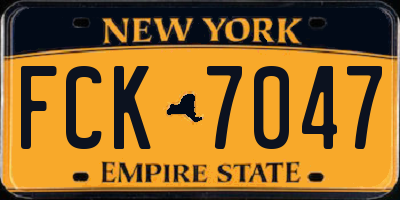 NY license plate FCK7047