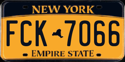 NY license plate FCK7066