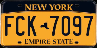 NY license plate FCK7097
