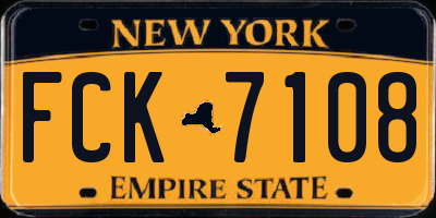 NY license plate FCK7108