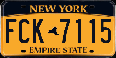 NY license plate FCK7115