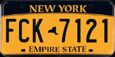 NY license plate FCK7121