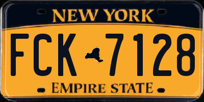 NY license plate FCK7128