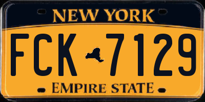 NY license plate FCK7129