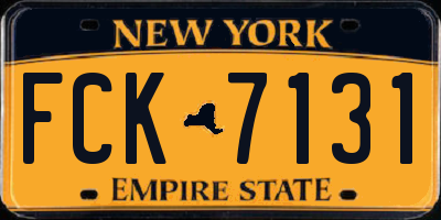 NY license plate FCK7131