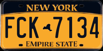 NY license plate FCK7134