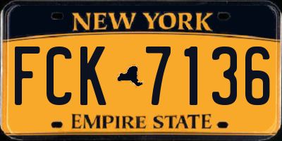 NY license plate FCK7136