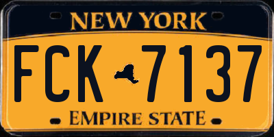 NY license plate FCK7137