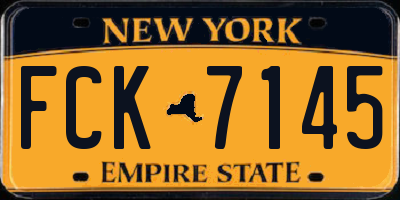 NY license plate FCK7145