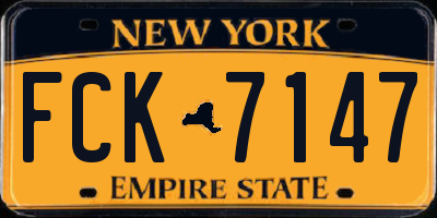 NY license plate FCK7147