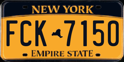 NY license plate FCK7150