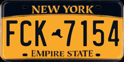 NY license plate FCK7154