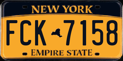 NY license plate FCK7158