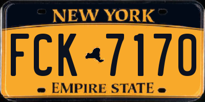 NY license plate FCK7170