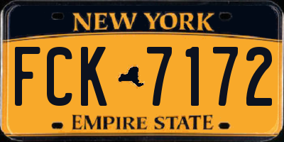 NY license plate FCK7172