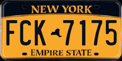 NY license plate FCK7175