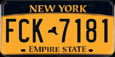NY license plate FCK7181