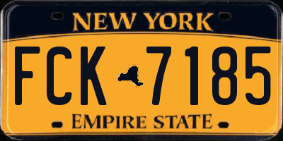 NY license plate FCK7185