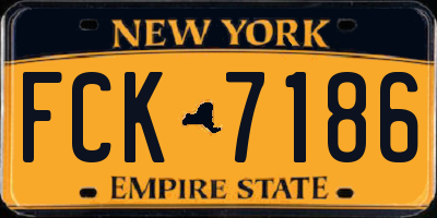 NY license plate FCK7186