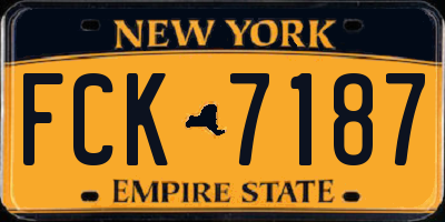 NY license plate FCK7187