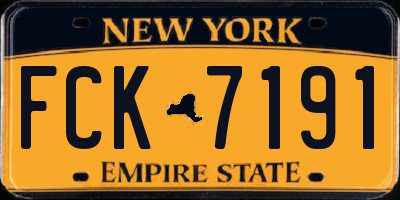 NY license plate FCK7191