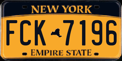 NY license plate FCK7196