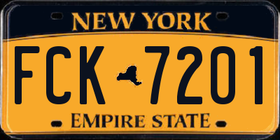 NY license plate FCK7201